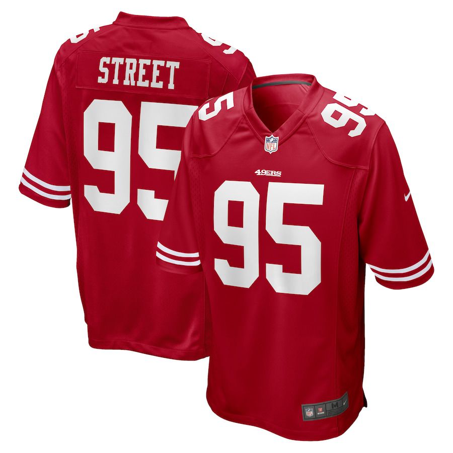 Men San Francisco 49ers #95 Kentavius Street Nike Scarlet Game NFL Jersey